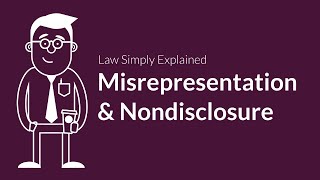 Misrepresentation and Nondisclosure  Contracts  Defenses amp Excuses [upl. by Marchall]