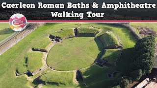 CAERLEON ROMAN BATHS amp AMPHITHEATRE WALES  Walking Tour  Pinned on Places [upl. by Ahsilaf531]