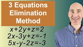 Solving Systems of 3 Equations Elimination [upl. by Aciretal]