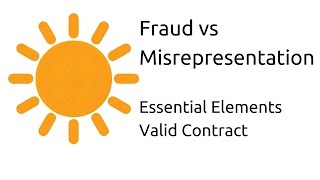 Fraud vs Misrepresentation  Other Essential Elements of a Valid Contract  CA CPT  CS amp CMA [upl. by Hujsak]